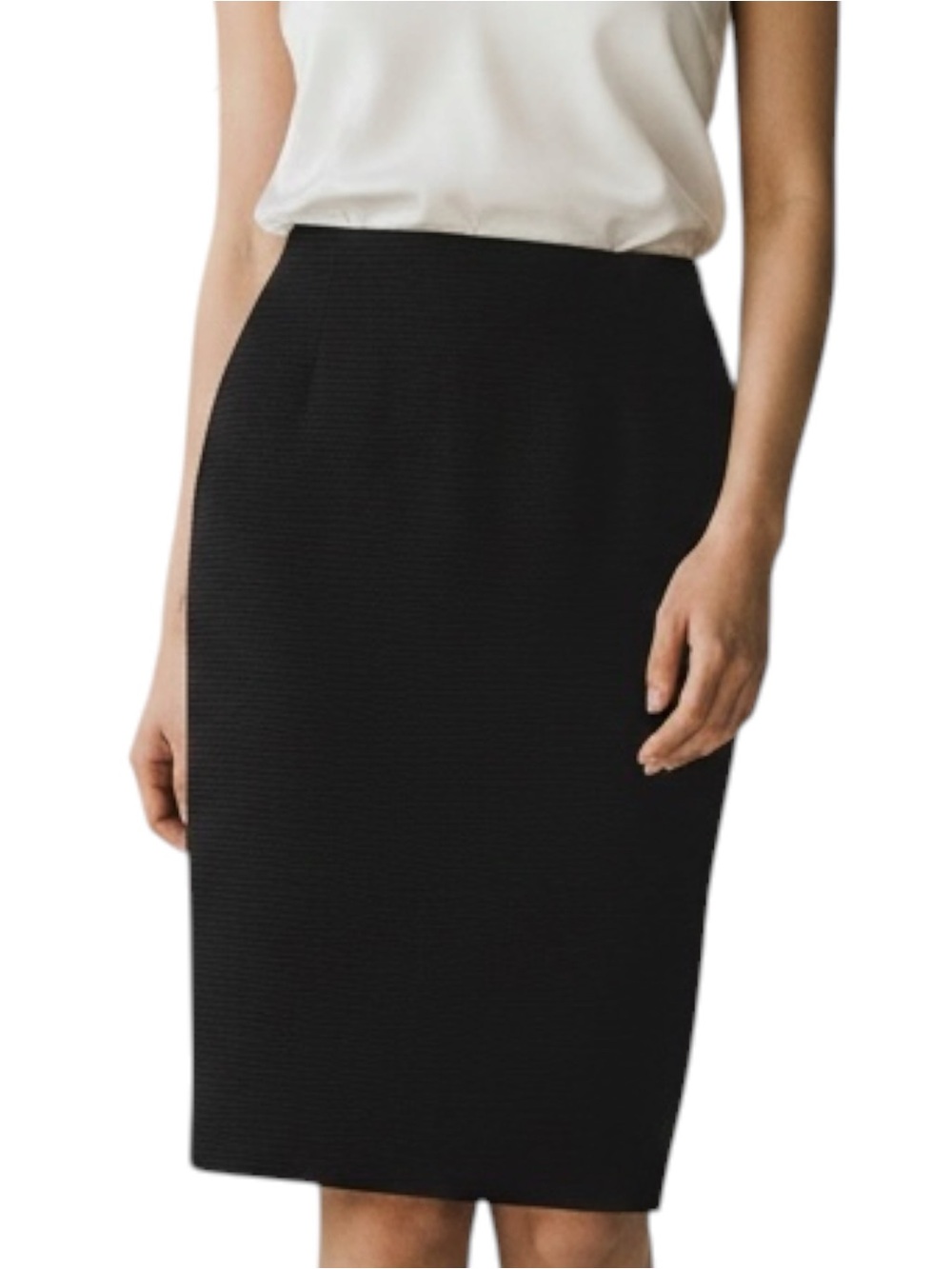 Liz Claiborne Black Textured Pencil Skirt NWOT Size 8 Academia